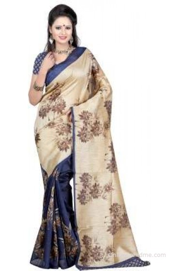 Anju Sarees Printed Bhagalpuri Silk Sari Anju Sarees Printed Bhagalpuri Silk Sari